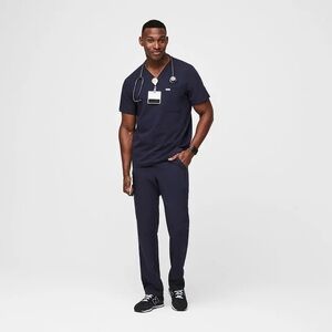 FIGS Men’s Leon Three-Pocket Scrub Top 2XL Navy